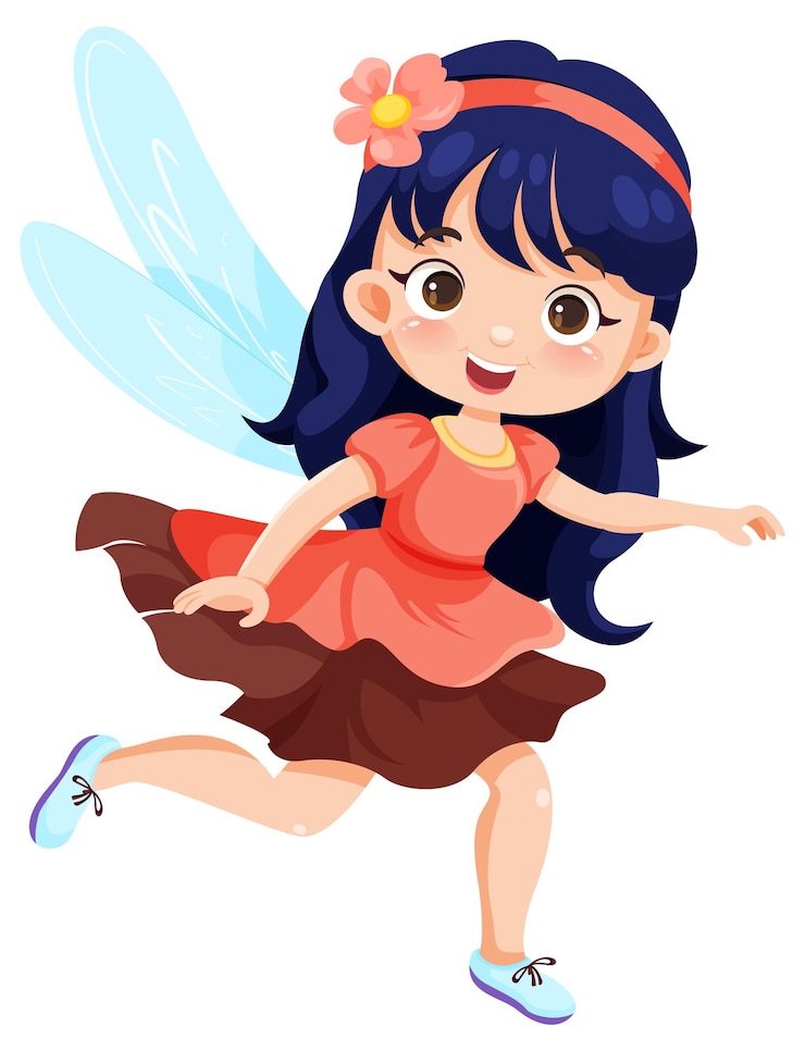 Vector gratuito el lindo personaje de dibujos animados de la princesa hada