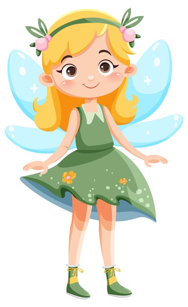 El lindo personaje de dibujos animados de la princesa hada