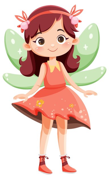 Lindo personaje de dibujos animados de princesa de hadas