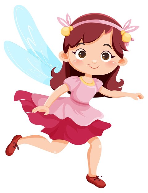 Lindo personaje de dibujos animados de princesa de hadas