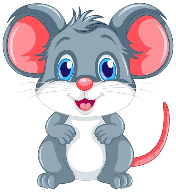 Lindo personaje de dibujos animados de ratón