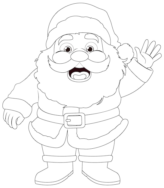 Lindo personaje de dibujos animados de Santa Claus saludo para Navidad