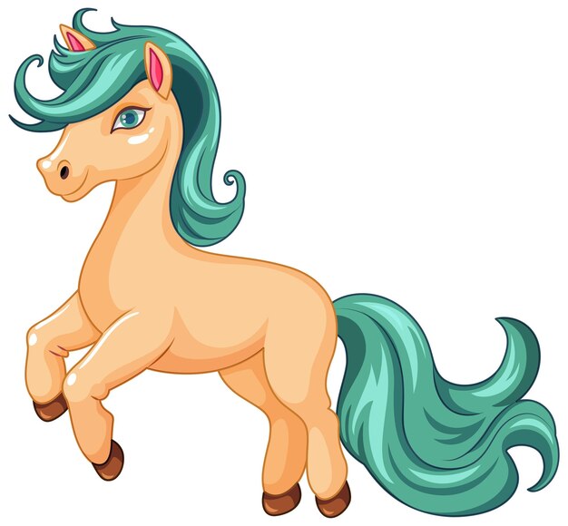 Lindo personaje de dibujos animados de unicornio de fantasía