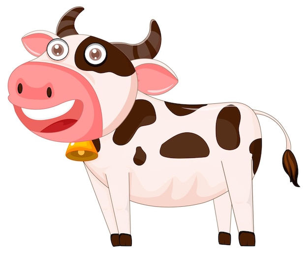 Lindo personaje de dibujos animados de la vaca