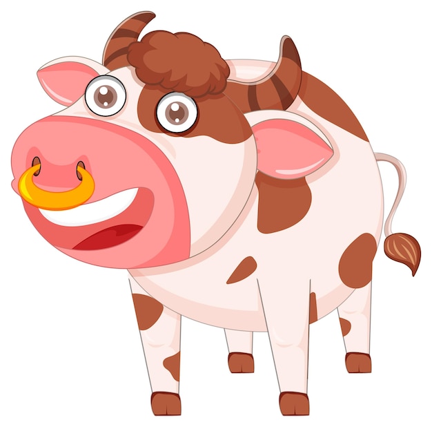 Lindo personaje de dibujos animados de la vaca