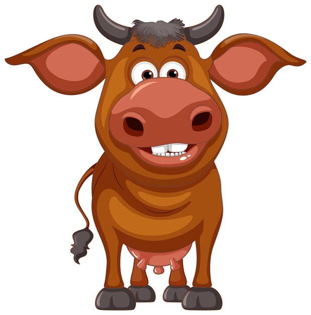 Lindo personaje de dibujos animados de la vaca