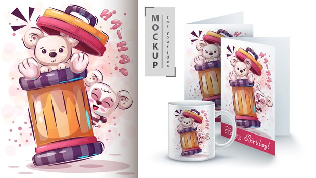 Lindo póster y merchandising del oso polar