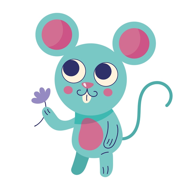 Vector gratuito lindo ratón primavera