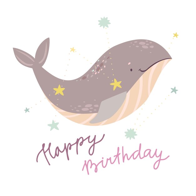 lindo saludo de cumpleaños de ballena