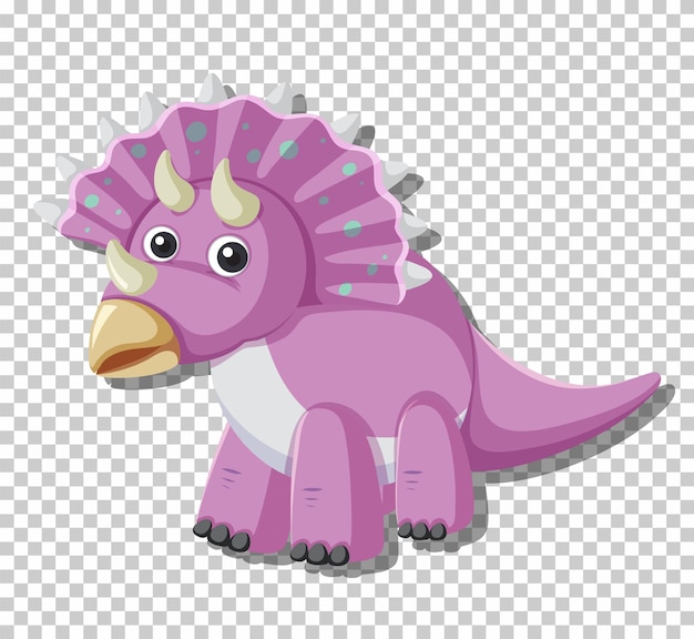 Vector gratuito lindo triceratops dinosaurio aislado