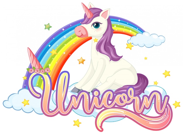 Lindo unicornio con signo de unicornio