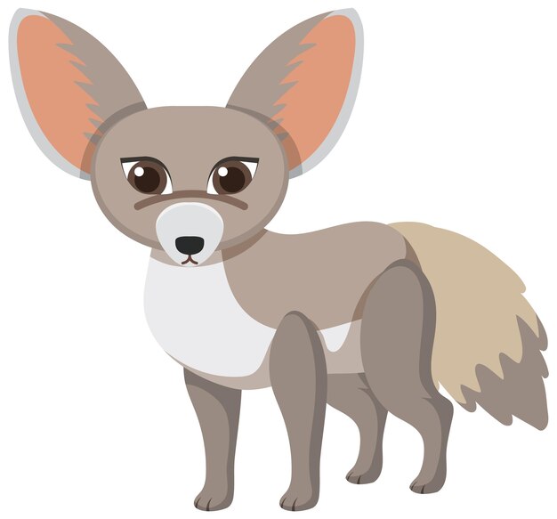 Lindo zorro fennec en estilo de dibujos animados plana