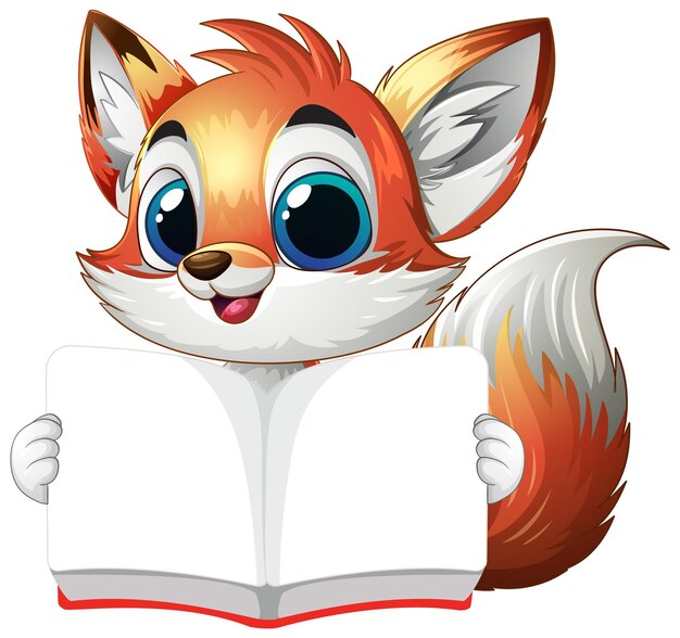 El lindo zorro leyendo un libro