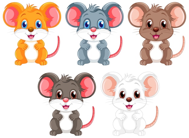 Lindos personajes de dibujos animados de ratones