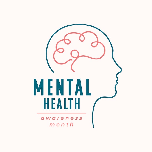 línea de arte cabeza humana antecedentes de la campaña de salud mental