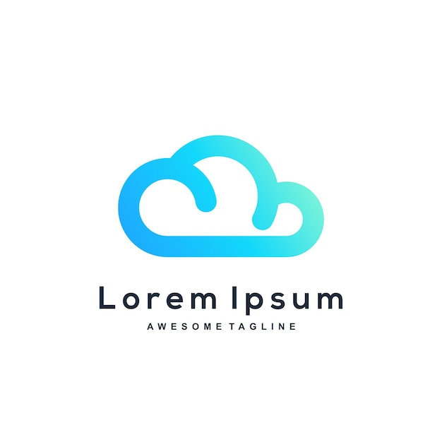 Línea de color del logotipo de la nube