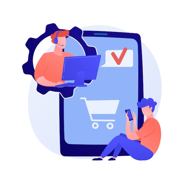 Vector gratuito línea directa del centro de llamadas, atención al cliente. línea de ayuda online, resolución de problemas, asistencia remota. personaje de dibujos animados de servicio telefónico, cliente y asistente.