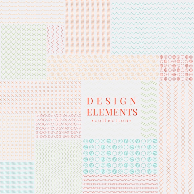 Línea divisora diseño elementos vectoriales colección.