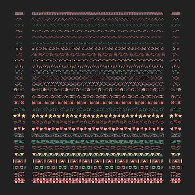 Línea divisora ​​diseño elementos vectoriales colección.