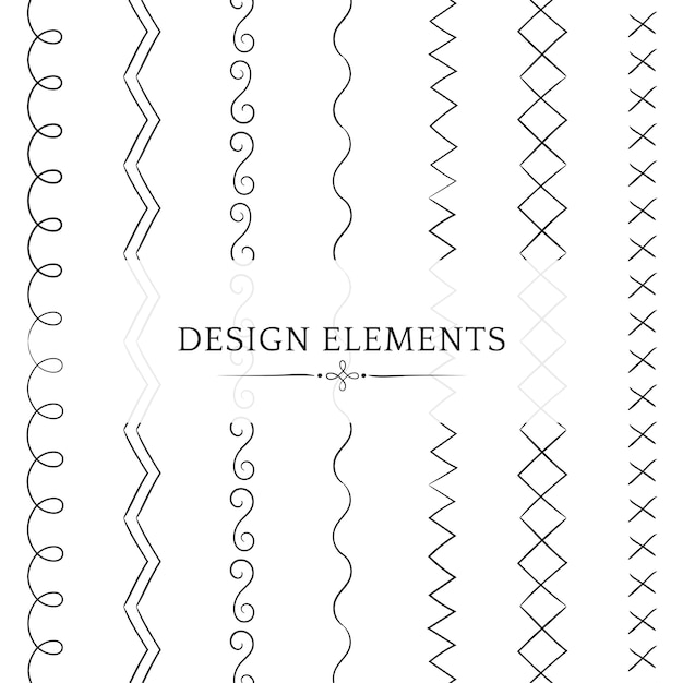 Línea divisora diseño elementos vectoriales colección.