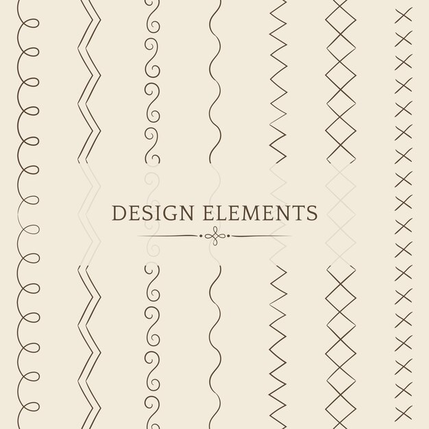 Línea divisora diseño elementos vectoriales colección.