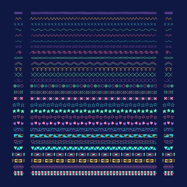 Línea divisora diseño elementos vectoriales colección.