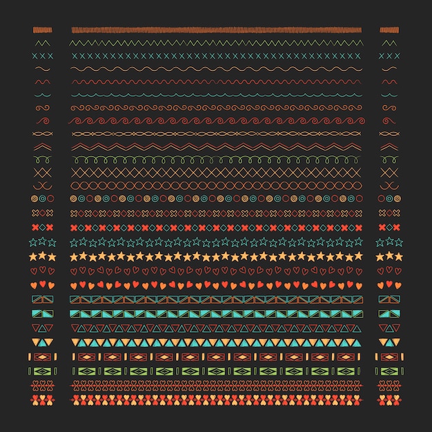 Línea divisora diseño elementos vectoriales colección.