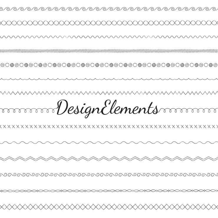 Vector gratuito línea divisora diseño elementos vectoriales colección.