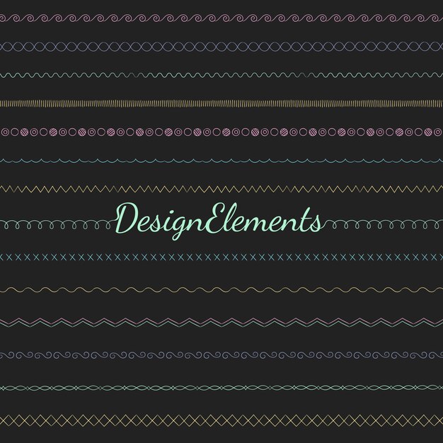 Línea divisora diseño elementos vectoriales colección.