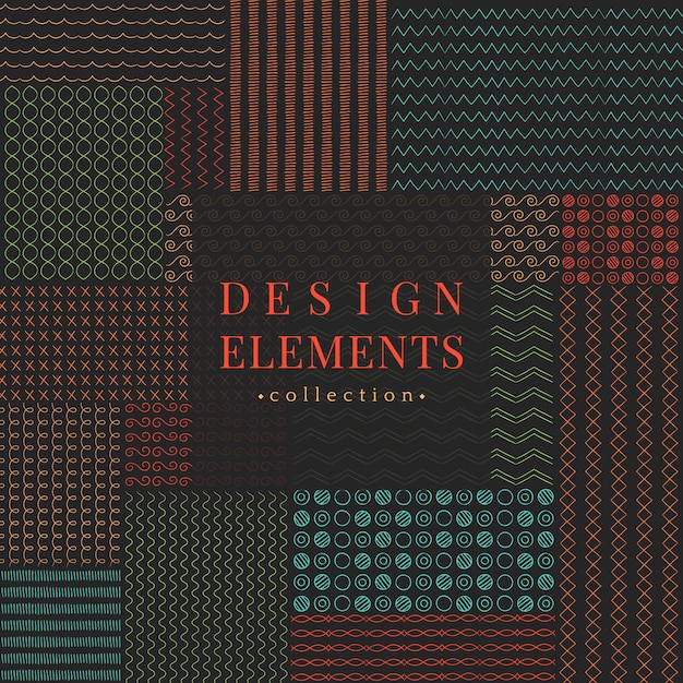 Línea divisora diseño elementos vectoriales colección.
