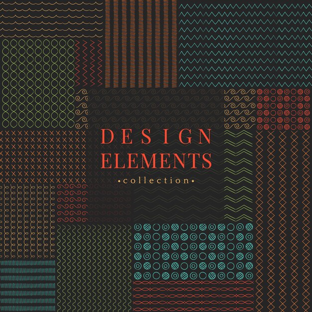 Línea divisora diseño elementos vectoriales colección.