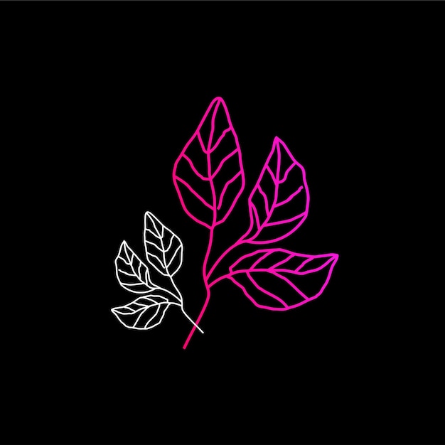 Línea de flores color degradado minimalista nuevo.