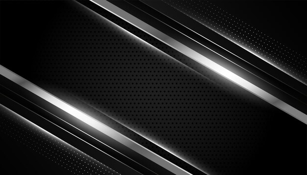 línea geométrica metálica moderna y brillante en papel tapiz negro oscuro
