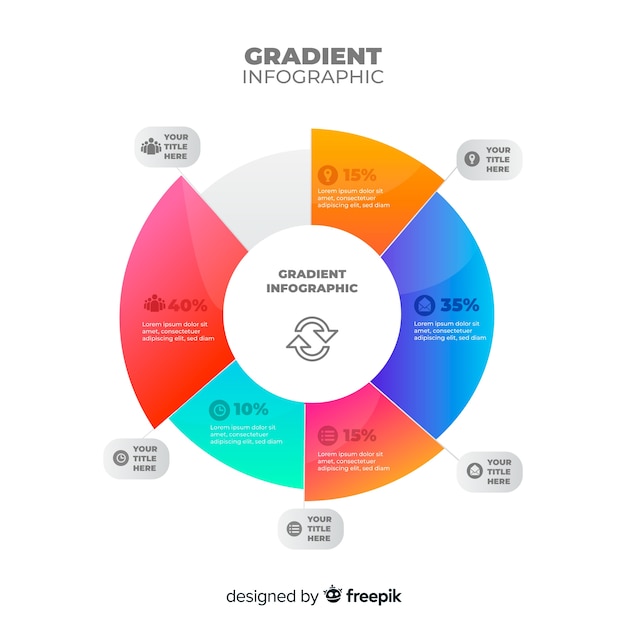 Línea infografía degradada diseño plano colorido