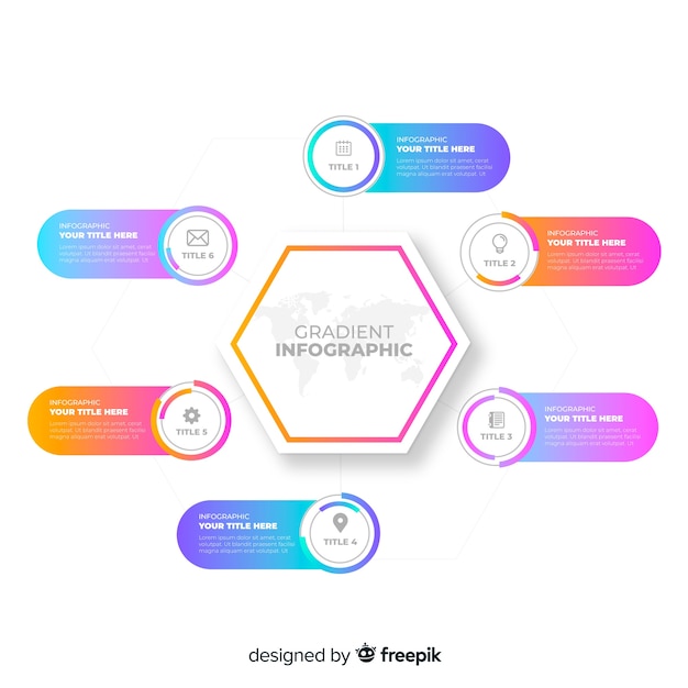 Línea infografía degradada diseño plano colorido