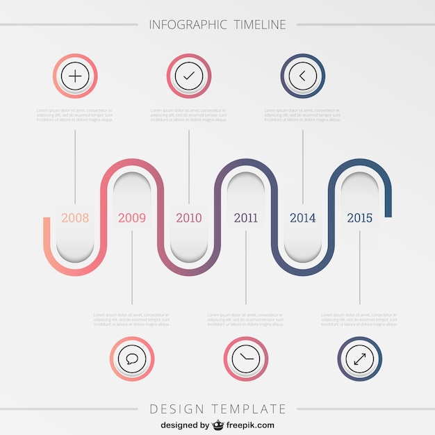 Línea de infografía ondulante