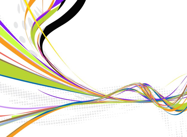 Línea de onda de arco iris abstracto con espacio de su ilustración de vector de texto