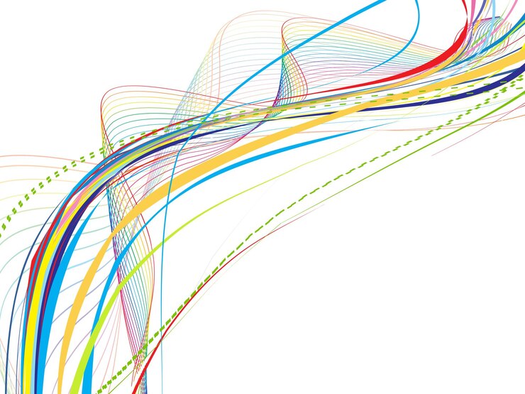Vector gratuito línea de onda de arco iris abstracto con espacio de su ilustración de vector de texto