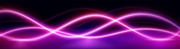 Línea de onda de luz de neón rosa fondo abstracto