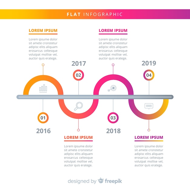 Línea plana infografía