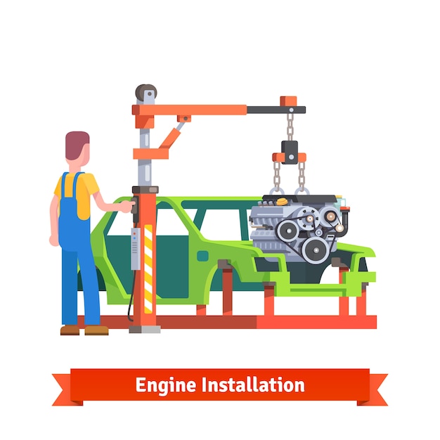 Línea de producción o taller de reparación de automóviles