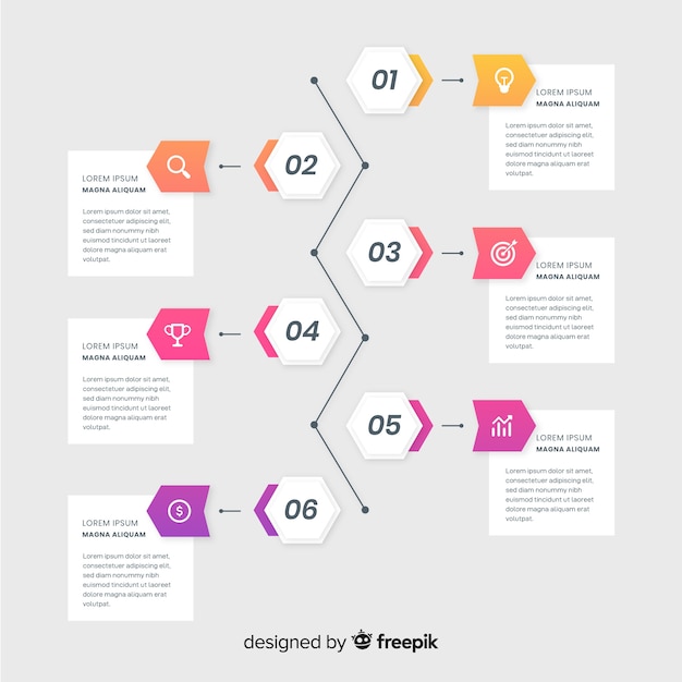 Línea temporal infografía colorida diseño plano