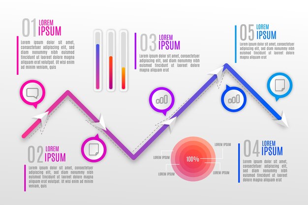 Línea de tiempo colorida infografía