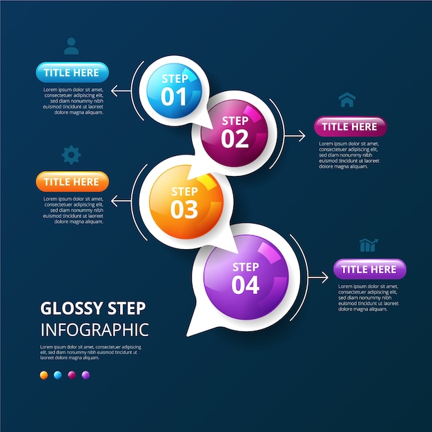 Vector gratuito línea de tiempo plantilla de infografía realista brillante