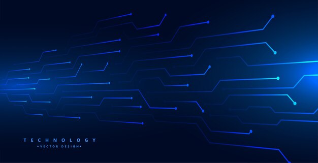 Líneas de circuito de tecnología digital malla diseño de fondo azul
