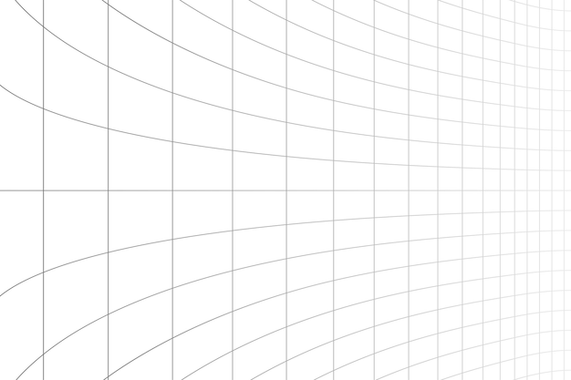 líneas de cuadrícula abstractas de perspectiva curva en fondo blanco