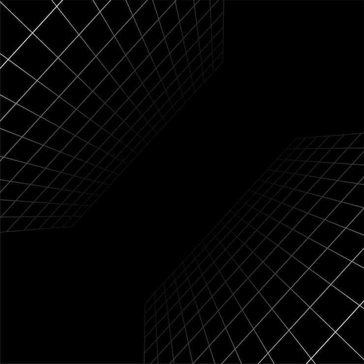 Vector gratuito líneas de cuadrícula de perspectiva abstracta sobre fondo negro