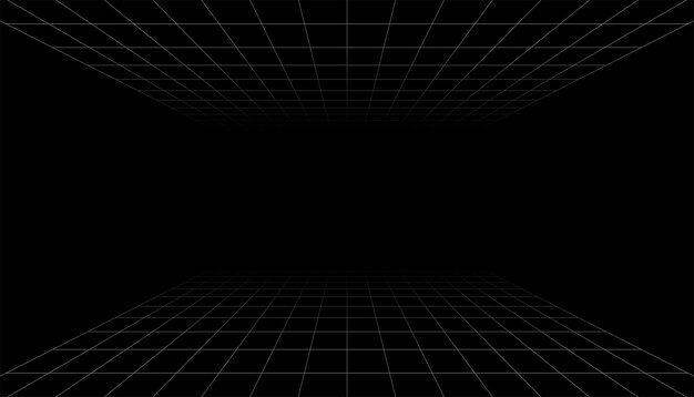 líneas de cuadrícula de perspectiva geométrica abstracta diseño de fondo oscuro