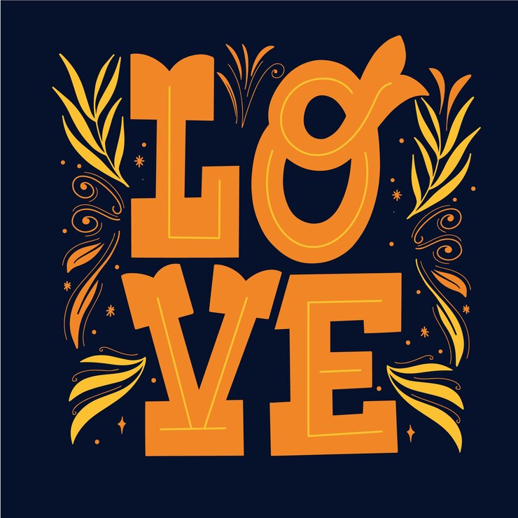 Vector gratuito líneas elegantes y letras de amor
