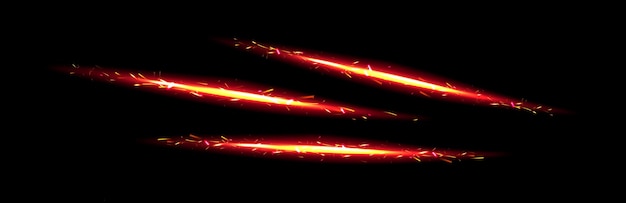 Vector gratuito líneas de fuego con chispas de luz efecto cracker trail